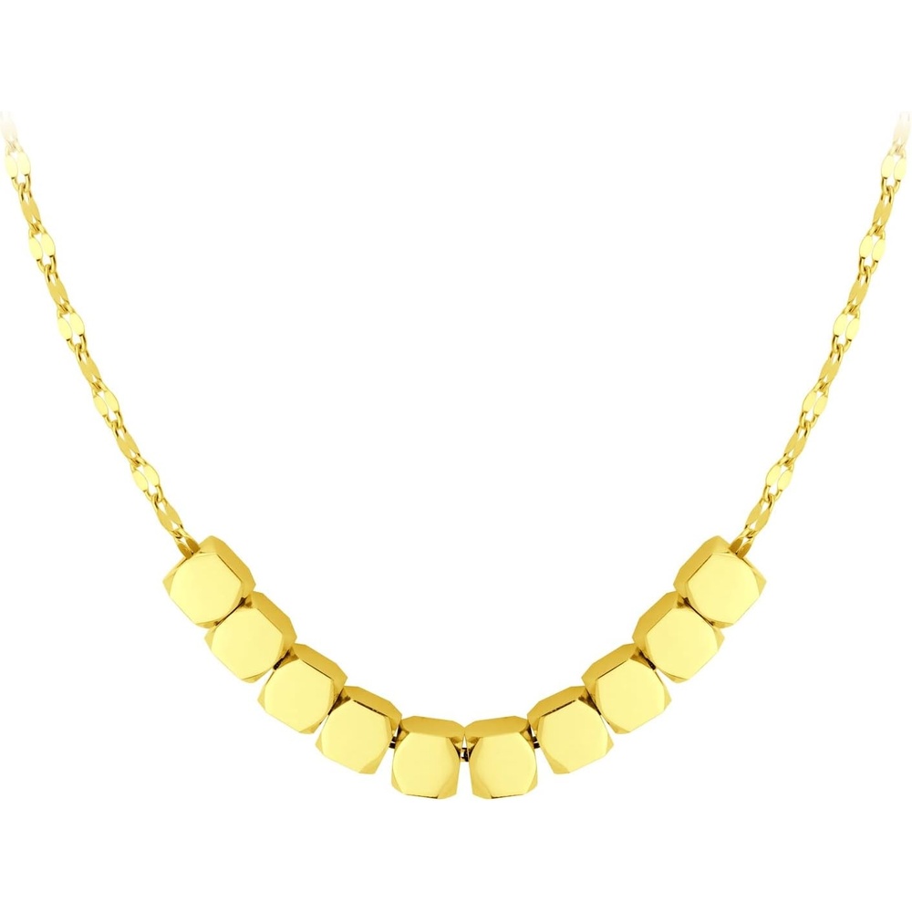 image:image555Jewelry Stainless Steel Tiny Sliding Cubes Anchor Chain Necklace for Women amp LadiesGold