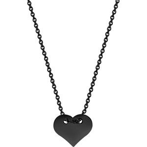 image:image555Jewelry Dainty Stainless Steel Sliding Heart Necklace for Women amp LadiesBlack