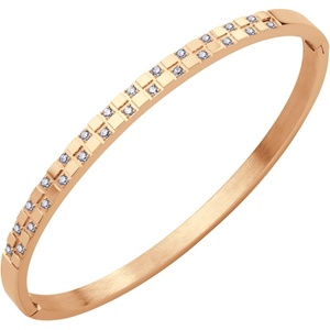 image:image555Jewelry Luxury CZ Stainless Steel Hinged Cuff Bangle Bracelet for WomenRose Gold