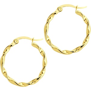 image:image555Jewelry Medium Twisted Wire Round Stainless Steel Hoop Earrings for WomenGold