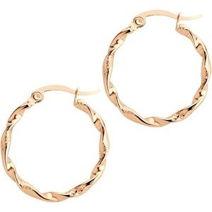 image:image555Jewelry Medium Twisted Wire Round Stainless Steel Hoop Earrings for WomenRose Gold