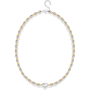 image:image555Jewelry Stainless Steel Ball Beaded Heart Necklace for Women amp LadiesMulticolor