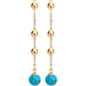 image:image555Jewelry Stainless Steel Beaded Dangle HowliteTurquoise Stud Earrings for WomenRose Gold Turquoise