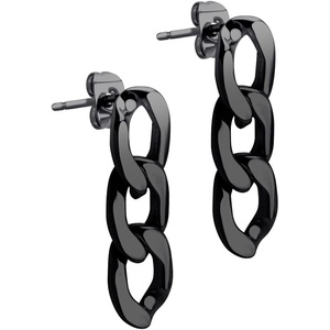 image:image555Jewelry Stainless Steel Cuban Link Chain Stud Earrings for Women amp LadiesBlack