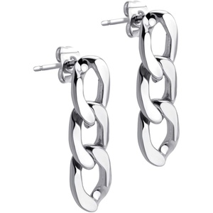 image:image555Jewelry Stainless Steel Cuban Link Chain Stud Earrings for Women amp LadiesSilver