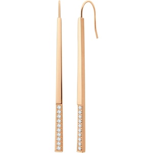 image:image555Jewelry Stainless Steel Cubic Zirconia Drop Bar Earrings for Women amp LadiesRose Gold