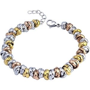 image:image555Jewelry Stainless Steel Elegant Charm Discs amp Beads Bracelet for WomenMulticolor