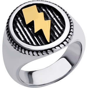 image:image555Jewelry Stainless Steel Flash Thunder Lightning Bolt Signet Ring for Men amp BoysSilver  Gold