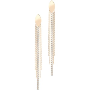 image:image555Jewelry Stainless Steel Long Drop Dangle CZ Tassel Oval Earrings for WomenRose Gold