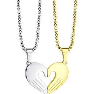 image:image555Jewelry Stainless Steel Magnetic Couples Heart Necklace for Men amp WomenSilver  Gold
