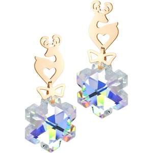 image:image555Jewelry Stainless Steel Snowflake CZ Drop Dangle Stud Earrings for WomenRose Gold