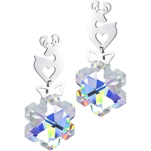 image:image555Jewelry Stainless Steel Snowflake CZ Drop Dangle Stud Earrings for WomenSilver