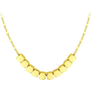 image:image555Jewelry Stainless Steel Tiny Sliding Cubes Anchor Chain Necklace for Women amp LadiesGold