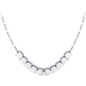 image:image555Jewelry Stainless Steel Tiny Sliding Cubes Anchor Chain Necklace for Women amp LadiesSilver