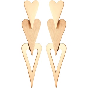 image:image555Jewelry Stainless Steel Trio Heart Dangle Earrings for Women amp LadiesRose Gold