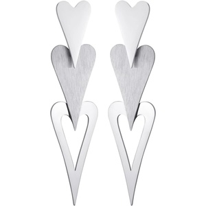 image:image555Jewelry Stainless Steel Trio Heart Dangle Earrings for Women amp LadiesSilver