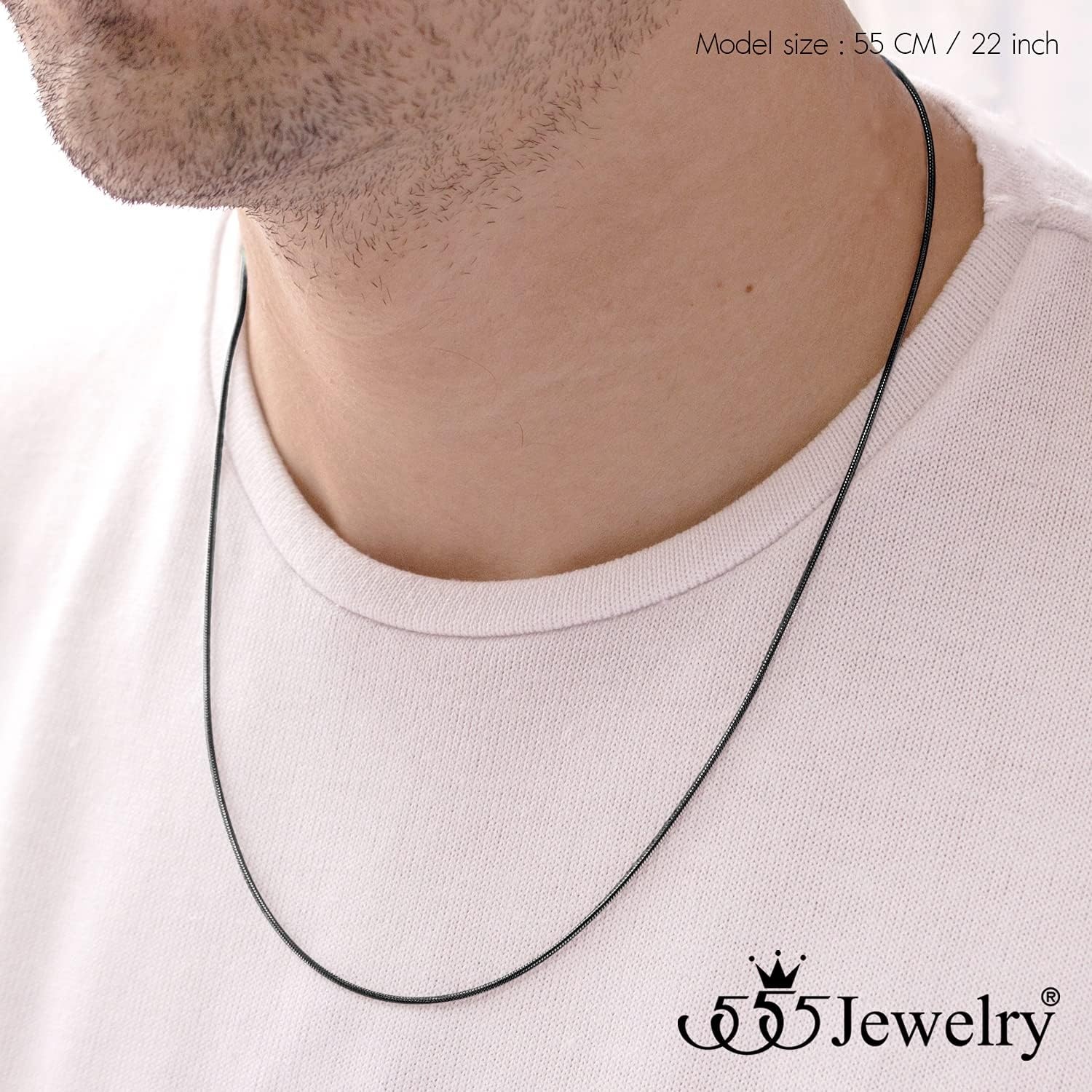 image:image555Jewelry 12mm Stainless Steel Snake Chain Necklace for Men amp Women 1628 InchBlack