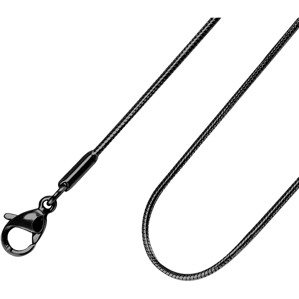 image:image555Jewelry 12mm Stainless Steel Snake Chain Necklace for Men amp Women 1628 InchBlack