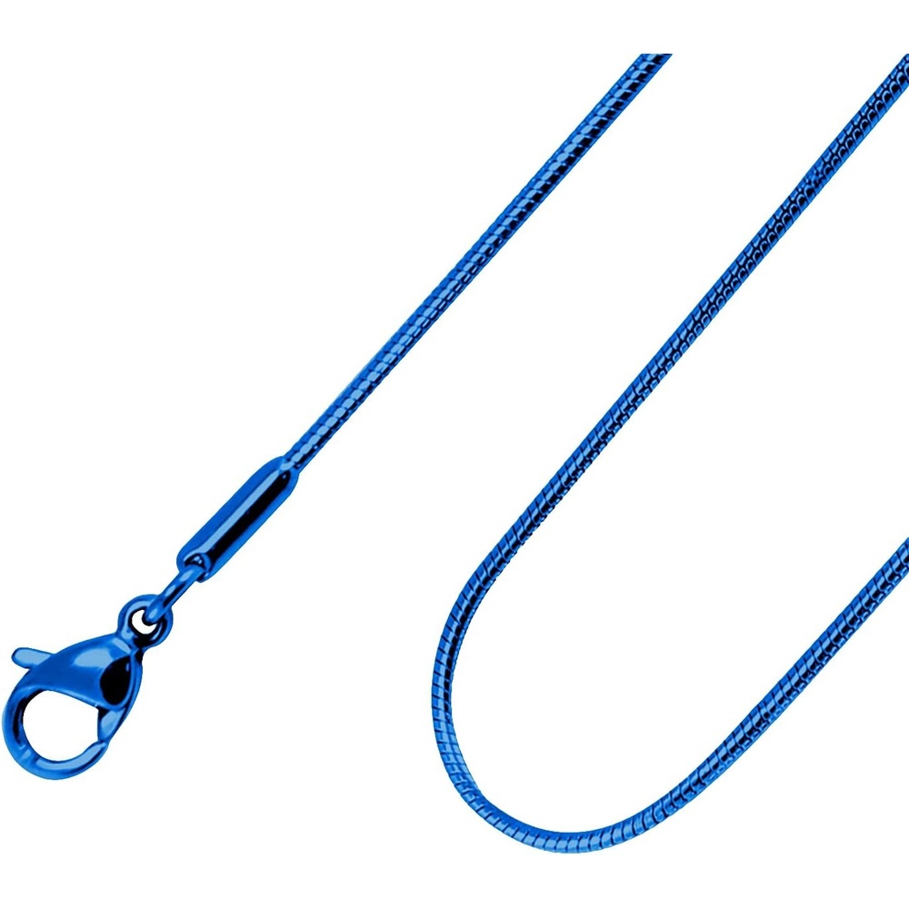 image:image555Jewelry 12mm Stainless Steel Snake Chain Necklace for Men amp Women 1628 InchBlue