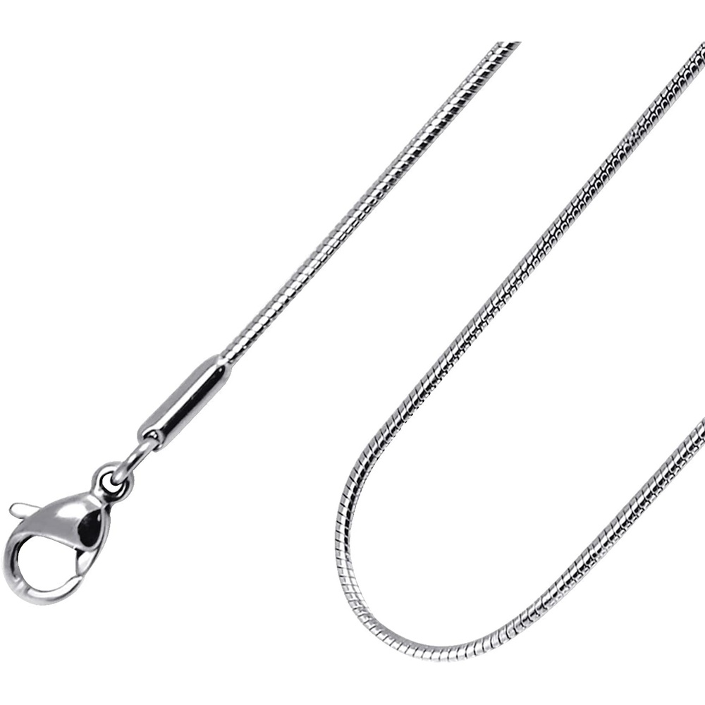 image:image555Jewelry 12mm Stainless Steel Snake Chain Necklace for Men amp Women 1628 InchSilver
