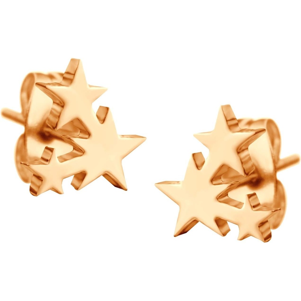 image:image555Jewelry Delicate Small Tiny Triple Stars Stud Earrings for WomenRose Gold