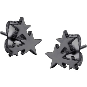 image:image555Jewelry Delicate Small Tiny Triple Stars Stud Earrings for WomenBlack