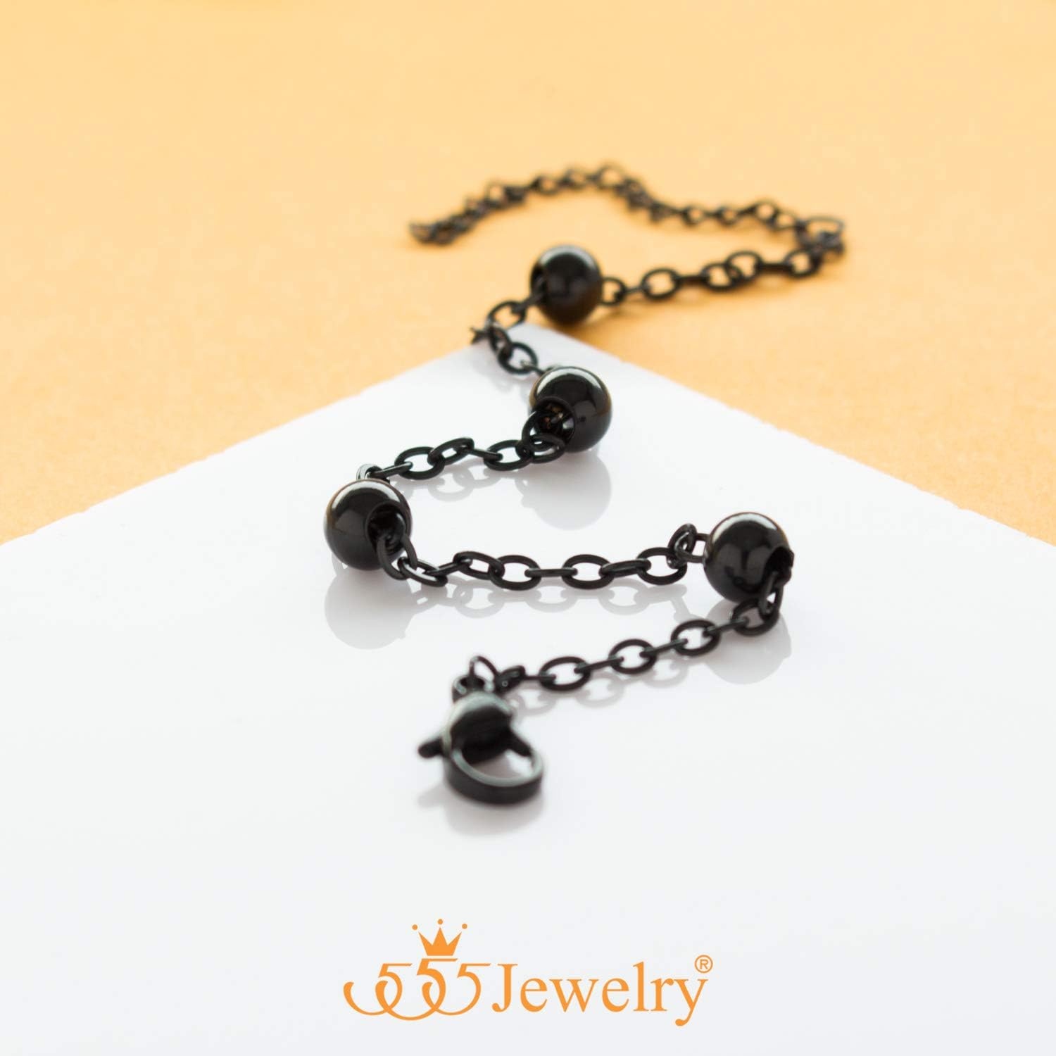 image:image555Jewelry 2mm Stainless Steel Adjustable Cable Link Chain Bead Bracelets for Women Dainty Bracelets for Women Beaded Bracelets for Ladies Womens Beaded Bracelets Sliver 8 InchBlack