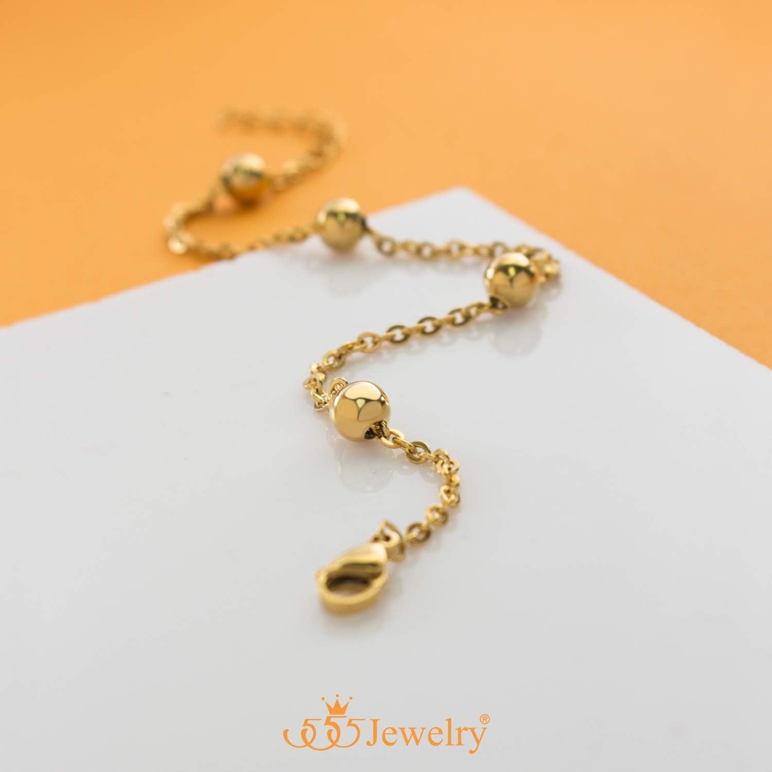 image:image555Jewelry 2mm Stainless Steel Adjustable Cable Link Chain Bead Bracelets for Women Dainty Bracelets for Women Beaded Bracelets for Ladies Womens Beaded Bracelets Sliver 8 InchGold