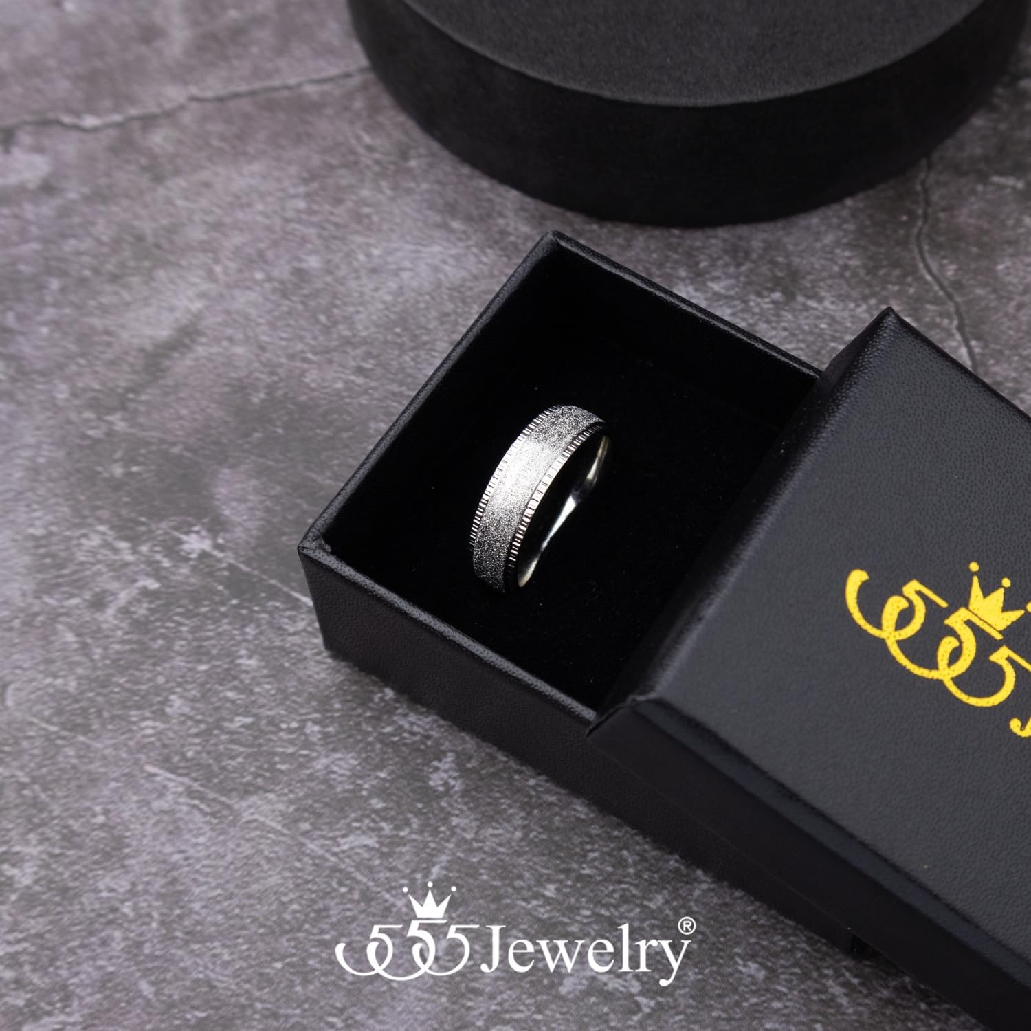 image:image555Jewelry 4mm Sandblast Stainless Steel CZ Wedding Band Ring for Women amp MenSilver Style 10