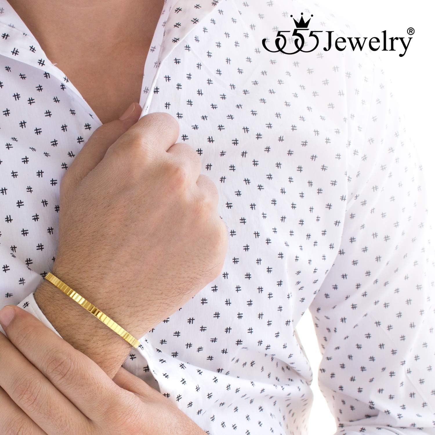 image:image555Jewelry 4mm Sparkly Stainless Steel Solid Hinged Bangle Bracelet for WomenGold
