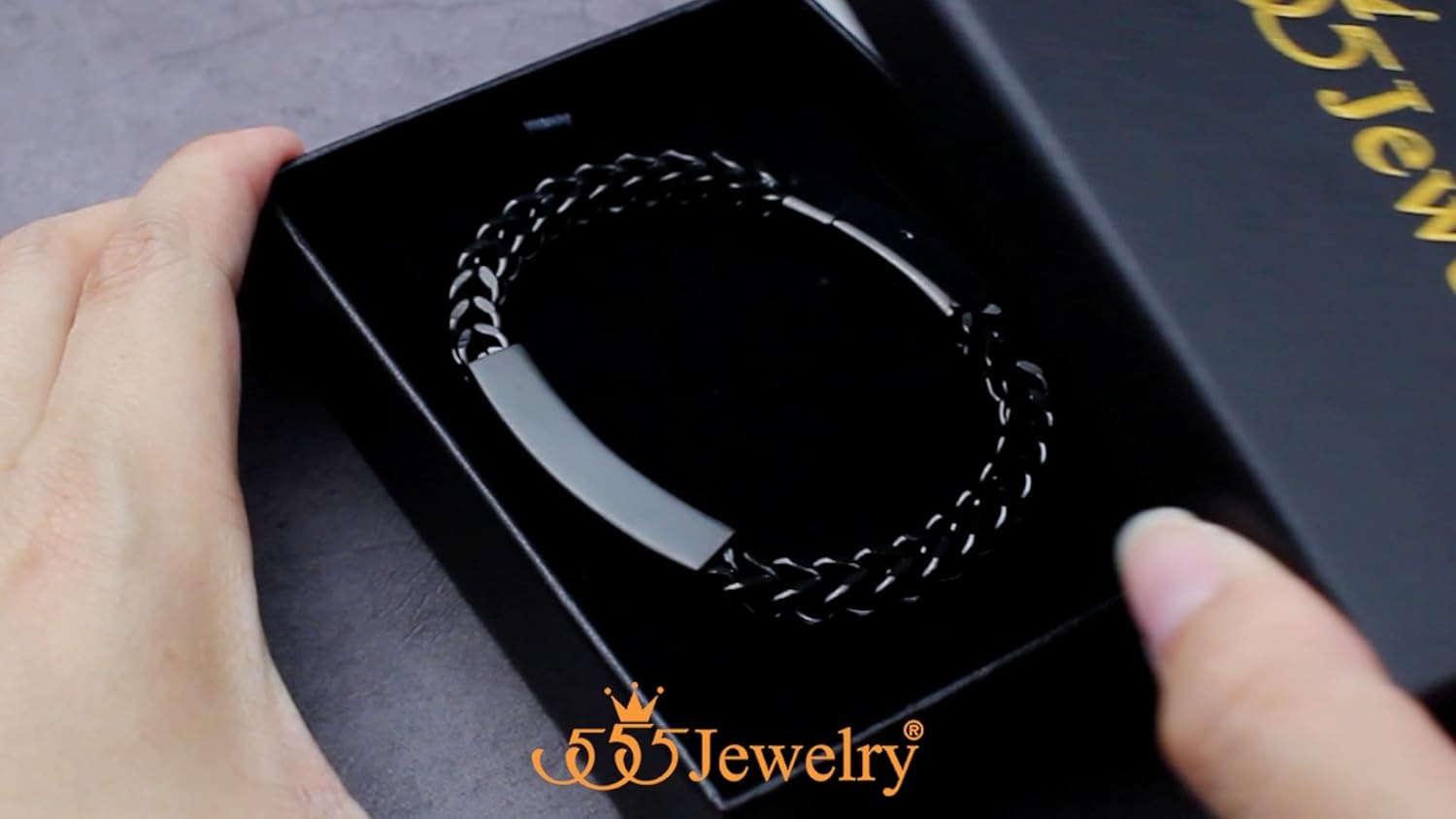 image:image555Jewelry 6mm Stainless Steel Square Franco Chain Bracelet for Men 65 to 9 InchBlack Style 2