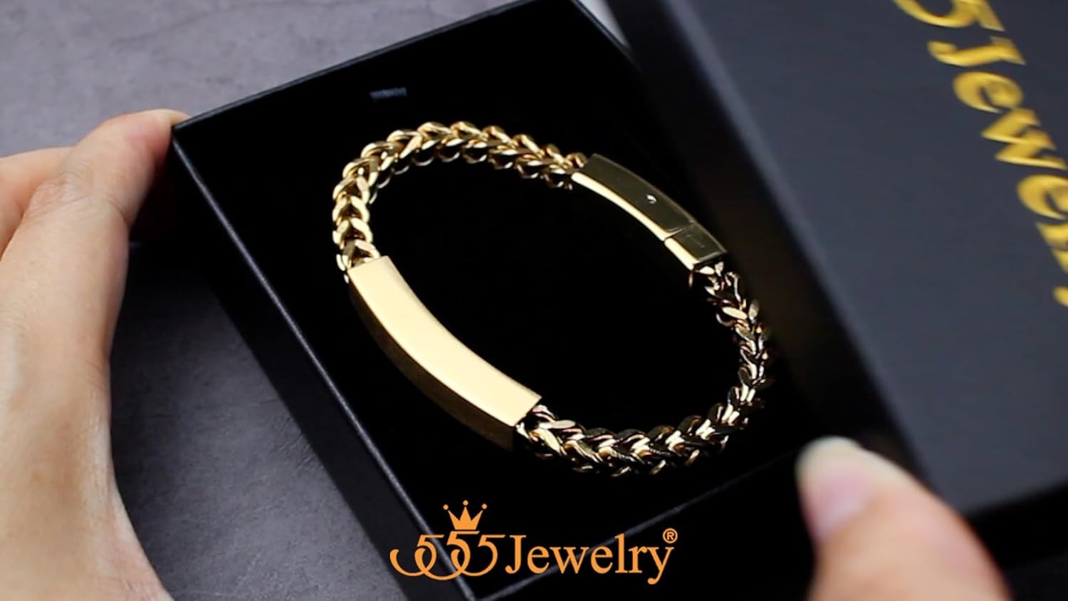 image:image555Jewelry 6mm Stainless Steel Square Franco Chain Bracelet for Men 65 to 9 InchGold Style 2