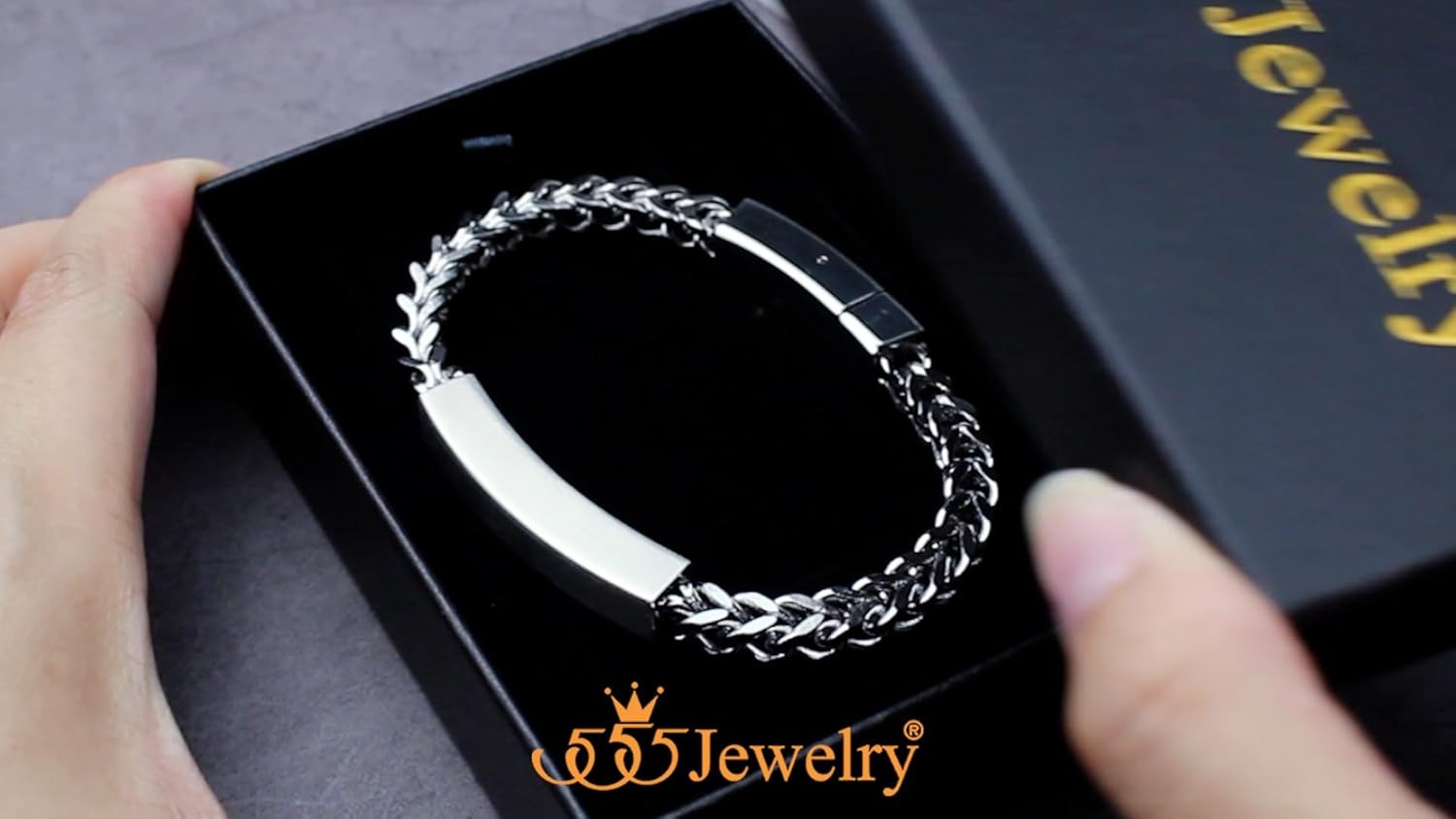 image:image555Jewelry 6mm Stainless Steel Square Franco Chain Bracelet for Men 65 to 9 InchSilver Style 2