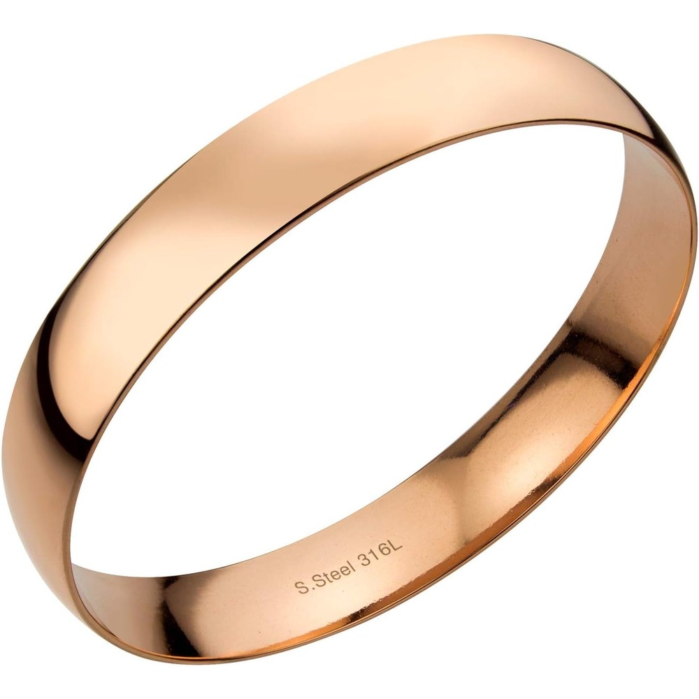 image:image555Jewelry 12mm Wide Stainless Steel Solid Slip On Bangle Bracelet for Women With Small WristRose Gold Small