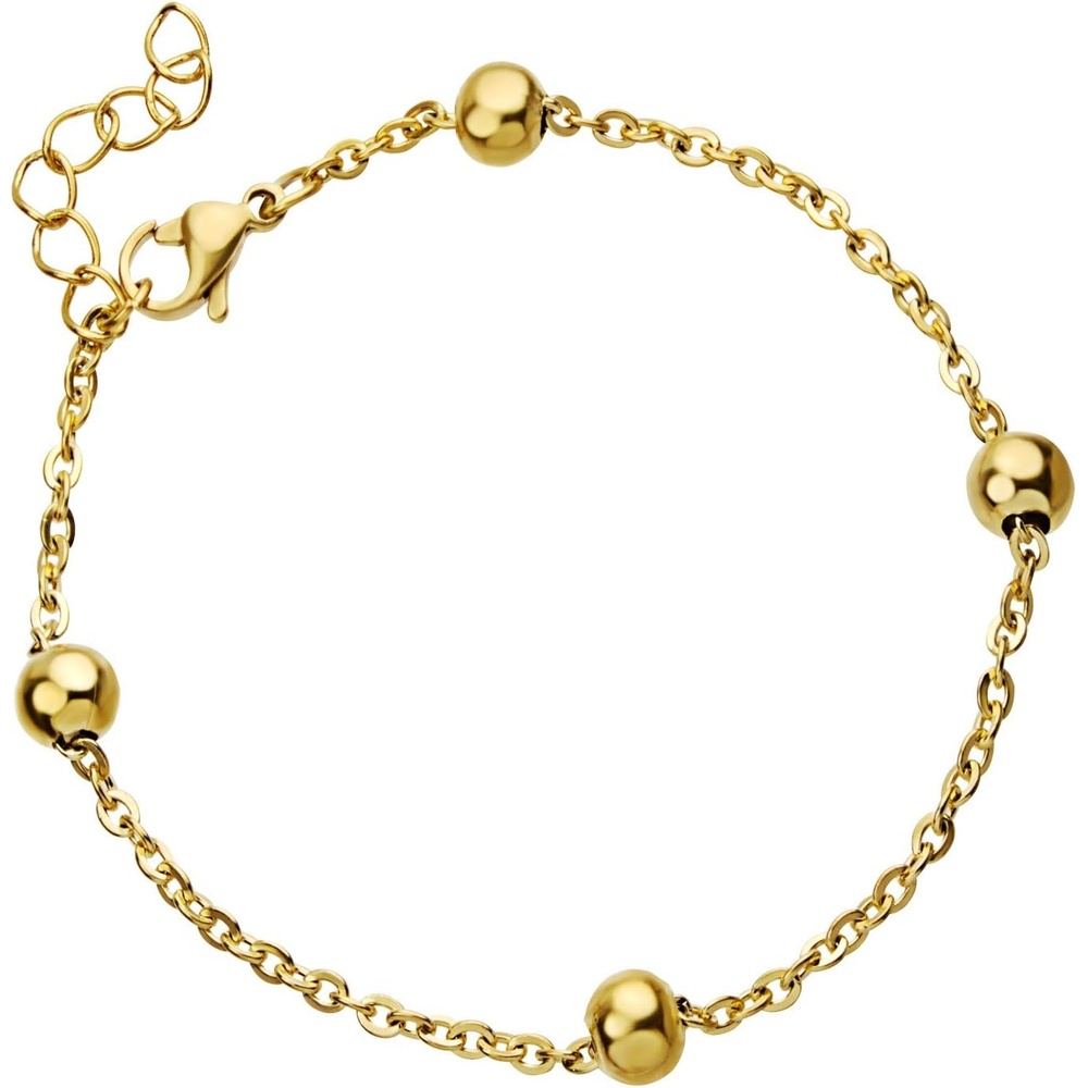 image:image555Jewelry 2mm Stainless Steel Adjustable Cable Link Chain Bead Bracelets for Women Dainty Bracelets for Women Beaded Bracelets for Ladies Womens Beaded Bracelets Sliver 8 InchGold