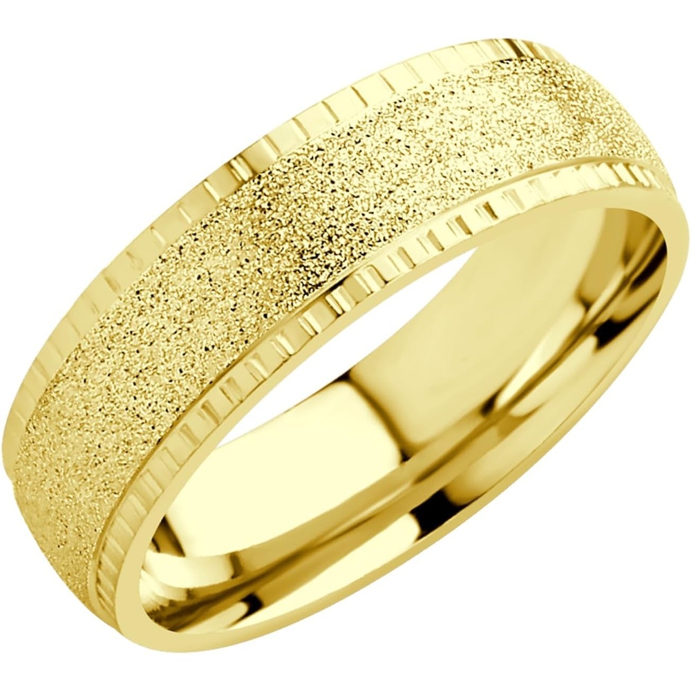 image:image555Jewelry 4mm Sandblast Stainless Steel CZ Wedding Band Ring for Women amp MenGold Style 10