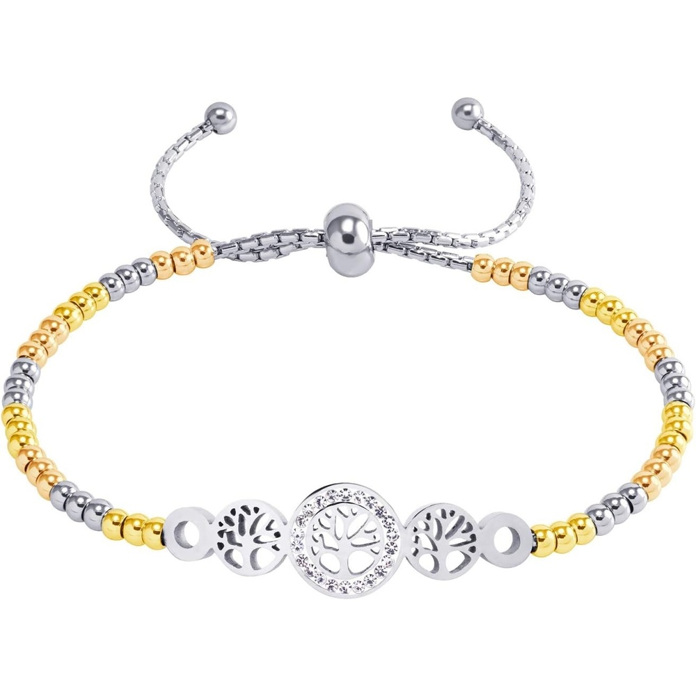 image:image555Jewelry Adjustable Slider Cuff CZ Tree of Life Bolo Bracelet for Women amp GirlsSilverGoldRose Gold
