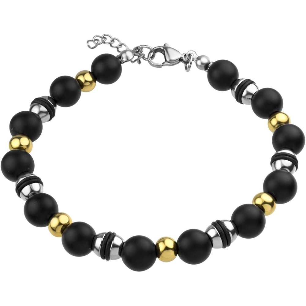 image:image555Jewelry Stainless Steel Adjustable Ball Bead Bracelet for Women amp MenSilver Gold Black