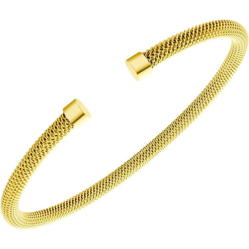 image:image555Jewelry Unisex Stainless Steel Mesh Open Cuff Bangle Bracelet for Men amp WomenGold Style 4