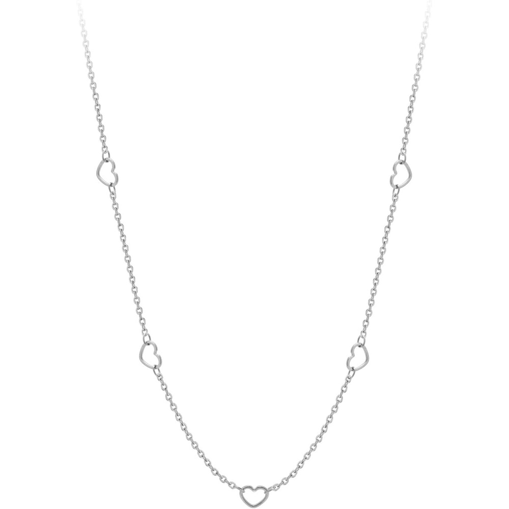 image:image555Jewelry Womens Stainless Steel Mini Multi Heart Love Dainty Chain NecklaceSilver