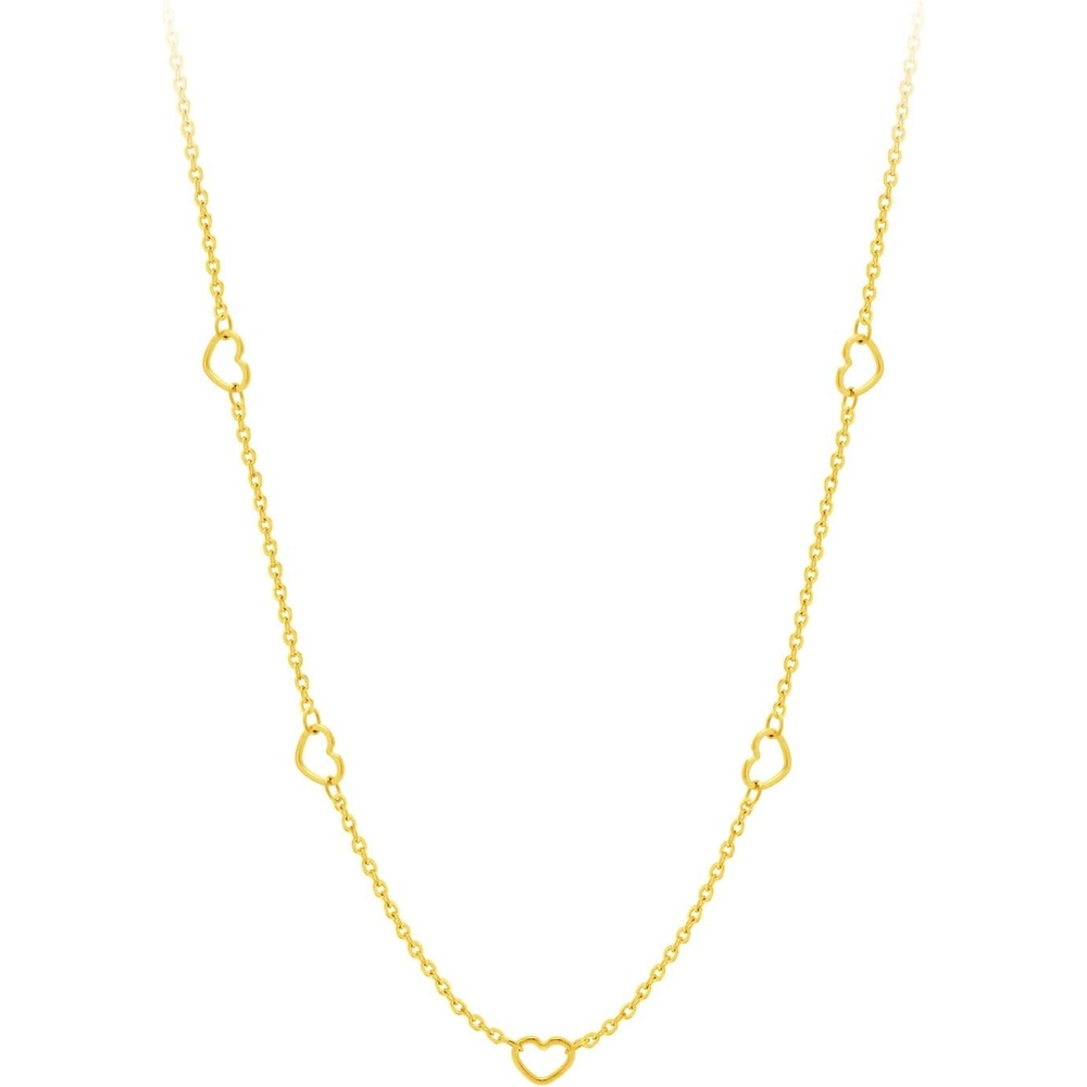 image:image555Jewelry Womens Stainless Steel Mini Multi Heart Love Dainty Chain NecklaceYellow Gold