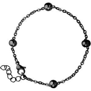 image:image555Jewelry 2mm Stainless Steel Adjustable Cable Link Chain Bead Bracelets for Women Dainty Bracelets for Women Beaded Bracelets for Ladies Womens Beaded Bracelets Sliver 8 InchBlack
