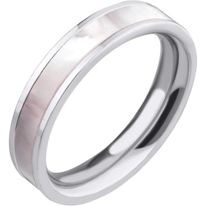 image:image555Jewelry 4mm Mother of Pearl Abalone Shell Inlay Band Ring for Women amp LadiesSilver