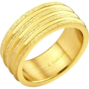 image:image555Jewelry 4mm Sandblast Stainless Steel CZ Wedding Band Ring for Women amp MenGold Style 4