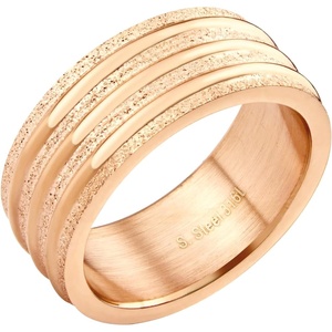 image:image555Jewelry 4mm Sandblast Stainless Steel CZ Wedding Band Ring for Women amp MenRose Gold Style 4