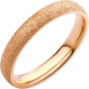 image:image555Jewelry 4mm Sandblast Stainless Steel CZ Wedding Band Ring for Women amp MenRose Gold style 2