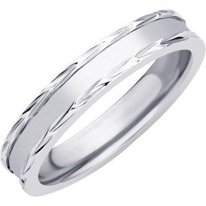 image:image555Jewelry 4mm Sandblast Stainless Steel CZ Wedding Band Ring for Women amp MenSilver Style 11