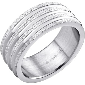 image:image555Jewelry 4mm Sandblast Stainless Steel CZ Wedding Band Ring for Women amp MenSilver Style 4