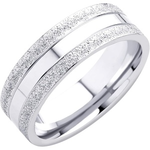 image:image555Jewelry 4mm Sandblast Stainless Steel CZ Wedding Band Ring for Women amp MenSilver Style 8