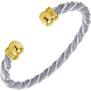 image:image555Jewelry Adjustable Stainless Steel Twisted Wire Cable Open Cuff Bangle Bracelet for Women amp LadiesRose Gold
